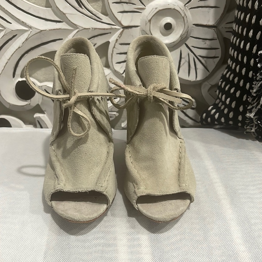 10 CROSBY DEREK LAM Suede Wedge Bootie